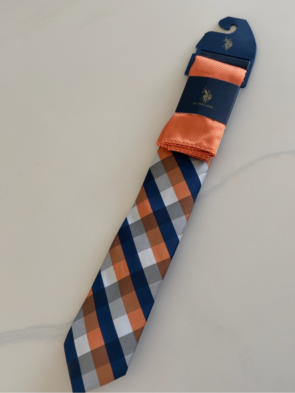 U.S. Polo Assn. tie • Orange/Grey/Navy
✨ New with tags